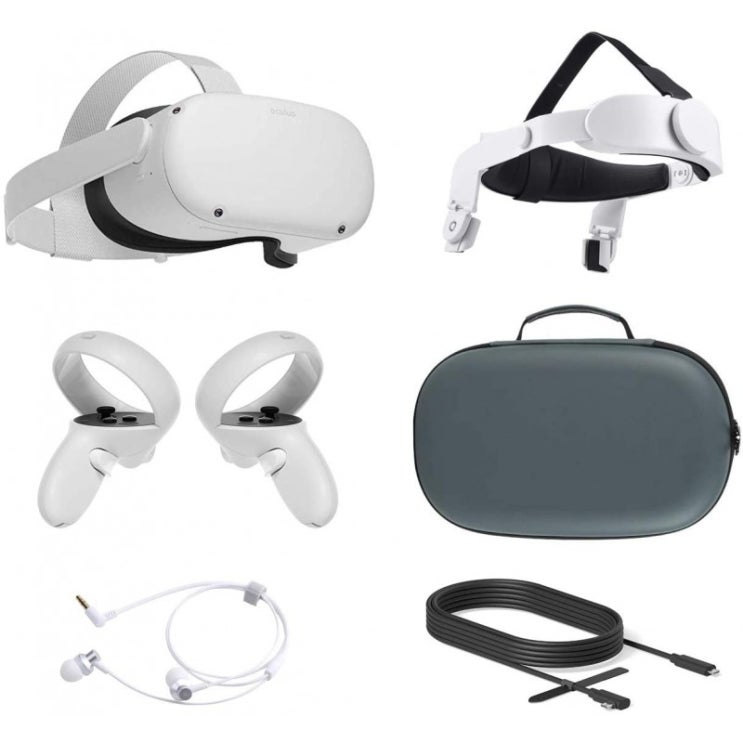 인기 많은 2021 Oculus Quest 2 올인원 VR 헤드셋 터치 컨트롤러 64GB SSD 안경 Compitble 3D 오디오 Mytrix, 1 ···