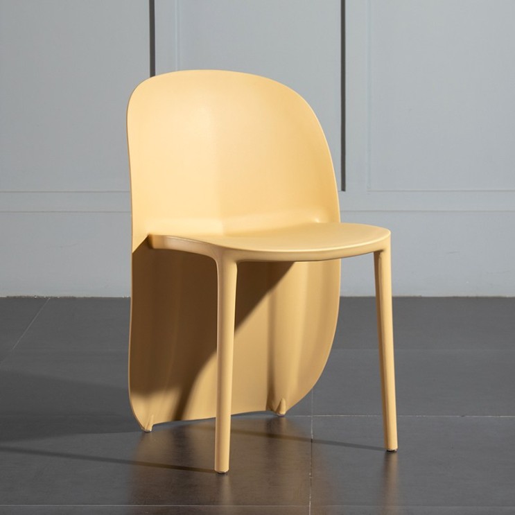 선호도 높은 현대 미니멀 크리 에이 티브 등받이 플라스틱 의자 그물 레드 인 밀크 티 숍 카페 의자 식사, 01.노랑 좋아요