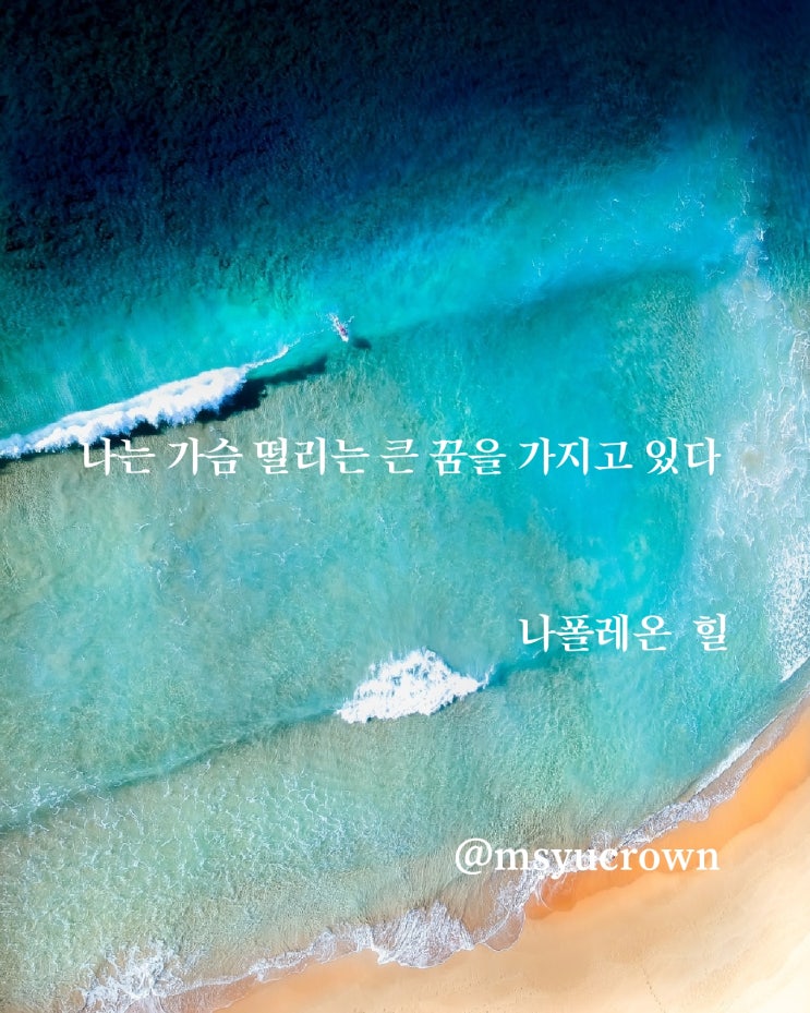  나는 가슴 떨리는 큰 꿈을 가지고 있다