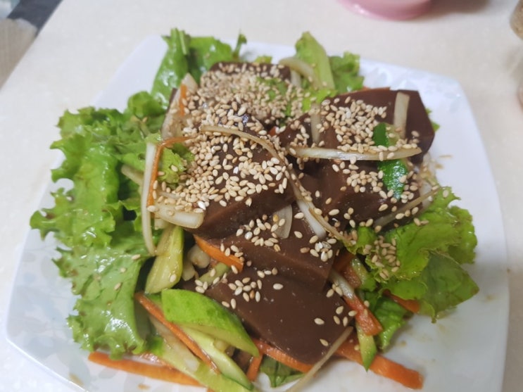  경동시장 케이디마켓 도토리묵가루 도토리묵만들기