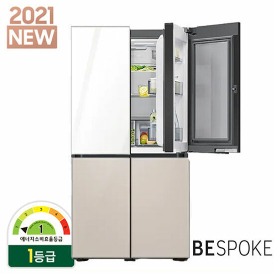 구매평 좋은 삼성 비스포크 냉장고 5도어(글라스)RF85A92K1AP, 색상:글램화이트 ···