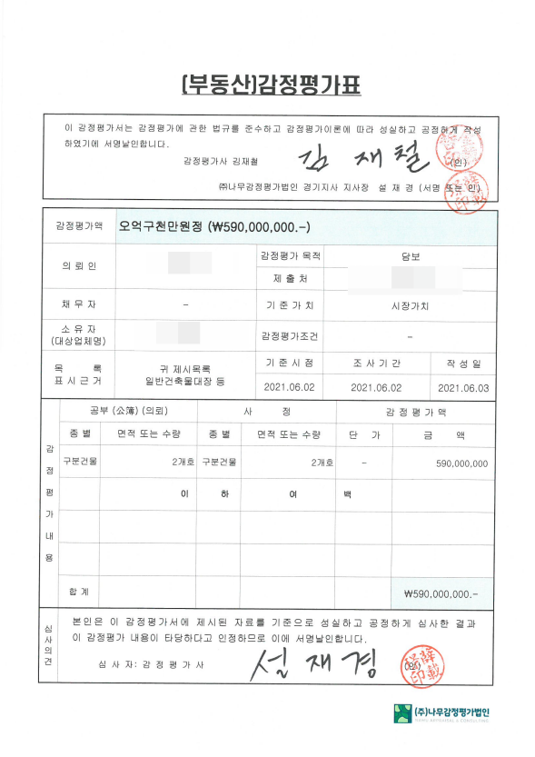  임대사업자 등록용 평가서 - 서울 동작구 소재