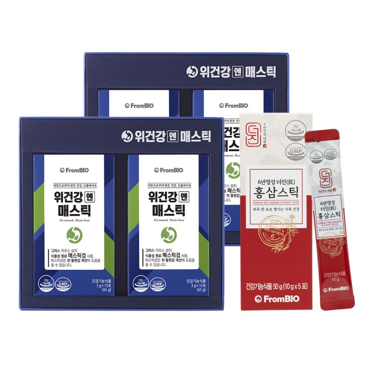 선호도 높은 프롬바이오 위건강엔 매스틱 15포x4박스 + 홍삼스틱 5포, 4박스, 2개월, 15포 ··· 선호도 높은 프롬바이오 위건강엔 매스틱 15포x4박스 + 홍삼스틱 5포, 4박스, 2개월, 15포 ···