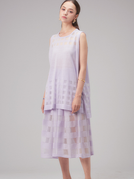  리뷰가 좋은 로희어패럴 로희어패럴 CHECK KNIT SKIRT+UNDER SKIRT SET LAVENDER 추천합니다