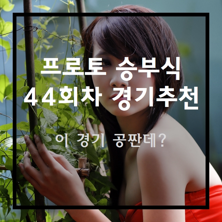  프로토 승부식 44회차 추천경기 