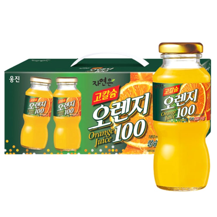 선호도 좋은 자연은 고칼슘 오렌지 100 음료, 180ml, 12개 좋아요