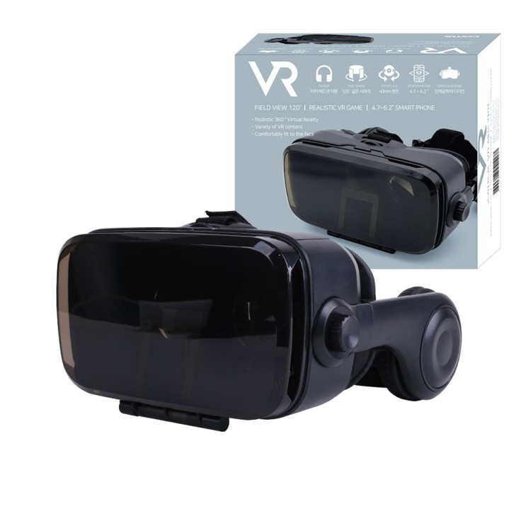 가성비 뛰어난 컴스 헤드폰 일체형 VR 기기 헤드기어 VR BOX BB200 좋아요