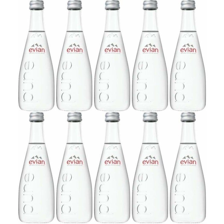 인지도 있는 evian Natural Spring Water 생수 스프링 워터 에비앙 330ml 10병 112oz, 1개, 1ml ···