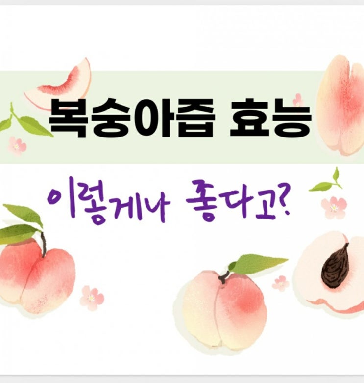  복숭아즙 효능  이렇게나??