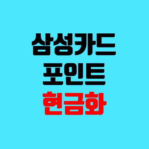 삼성카드 보너스 포인트 현금화 / 캐시백 삼성카드 보너스 포인트 현금화 / 캐시백