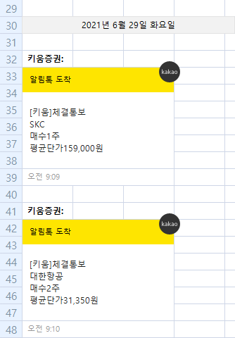  20210629,0701,0705 주식 매매 일지