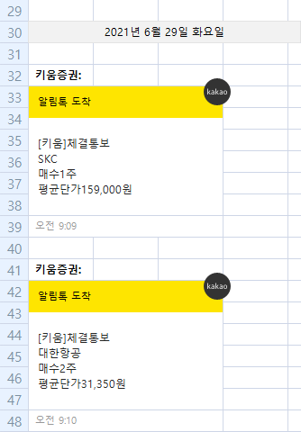 20210629,0701,0705 주식 매매 일지