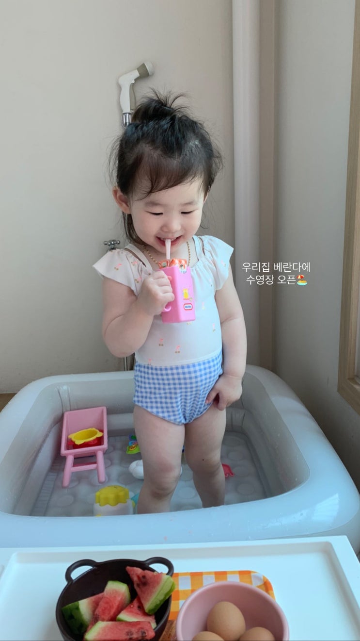  7월 일상 첫번째 (베란다 수영장 오픈)