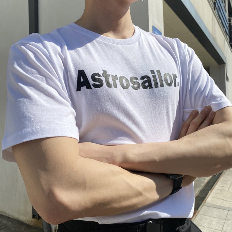  [우주인스토어] 헬스 스포츠 데일리룩으로 제격! Astrosailor 베이직 심플 로고 반팔티