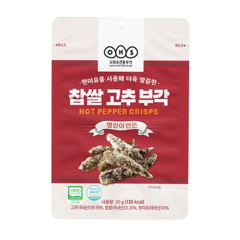  인지도 있는 오희숙전통부각 찹쌀 고추 부각, 30g 추천합니다