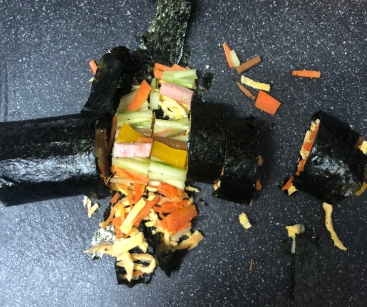  밥없는 다이어트 김밥 : 키토김밥 만들기  대실패