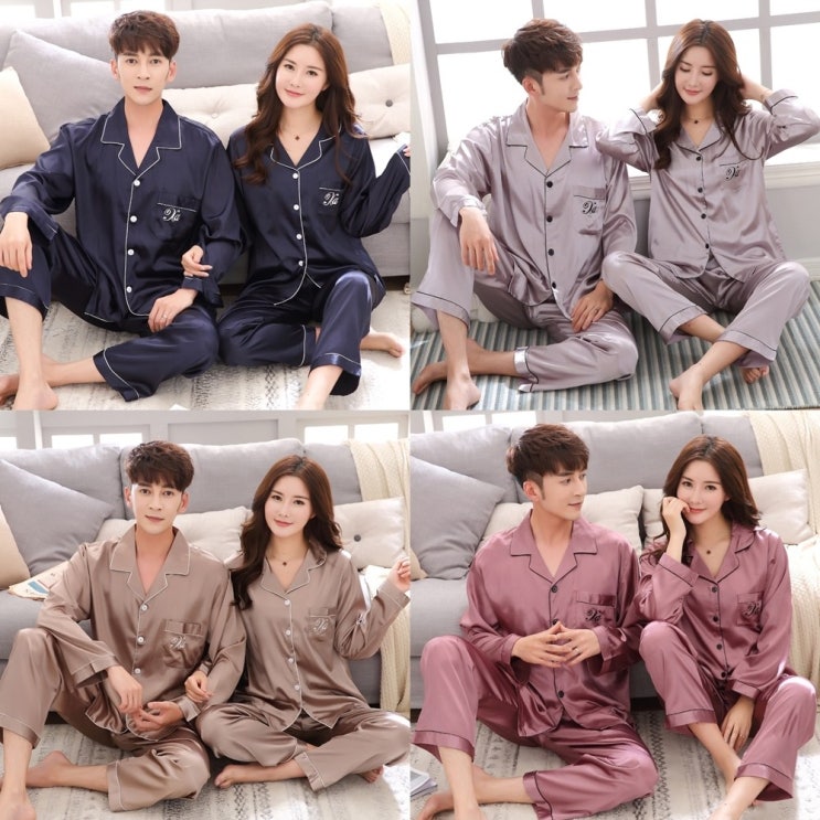 최근 많이 팔린 심심가 홈웨어 실크 커플잠옷 무지 파자마세트 ··· 최근 많이 팔린 심심가 홈웨어 실크 커플잠옷 무지 파자마세트 ···