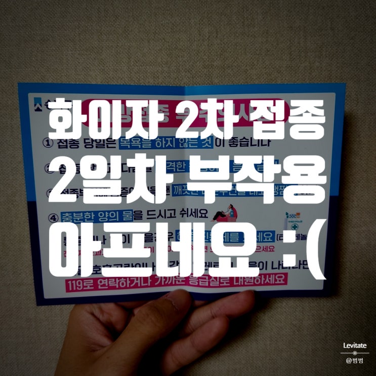  화이자 2차 접종 부작용 후기 :: 2일차 타이레놀은 만병통치였다.