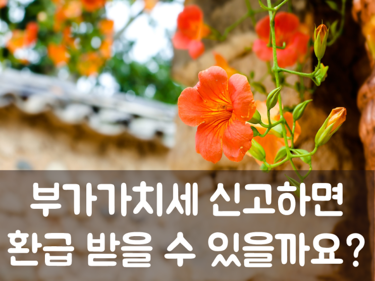  부가가치세 신고하면 환급받을 수 있을까요?