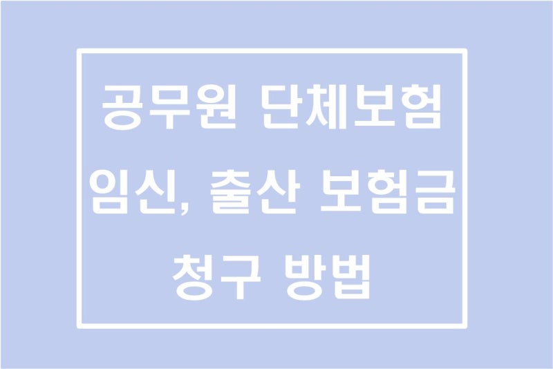 경기도 공무원 단체보험(DB손해보험) 임신, 출산 청구 방법, 필요 서류