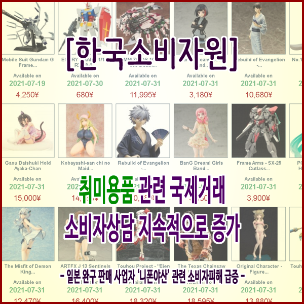  [한국소비자원] 취미용품 관련 국제거래 소비자상담 지속적으로 증가