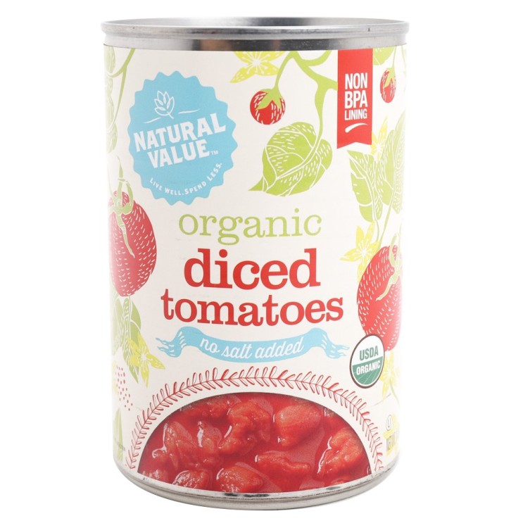 인기 급상승인 Natural Value 오가닉 무염 다이스드 토마토 통조림, 411g, 1개 ···