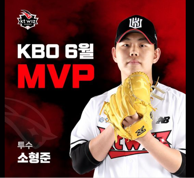 KT위즈 소형준 선수가 2021 KBO 리그 6월 MVP 선정,지난해 8월 MVP에 이어 두번째 월간 MVP 수상
