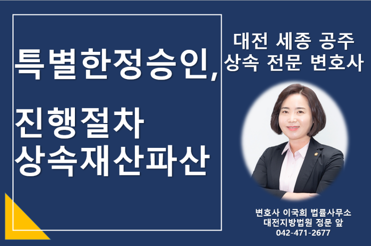  특별한정승인  -진행절차, 상속재산파산 신청 - 대전 세종 공주 상속 전문 변호사