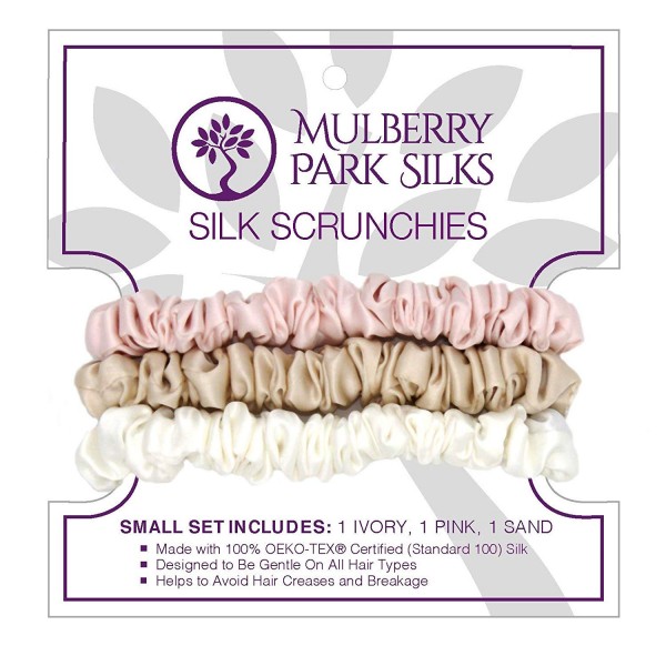 잘나가는 Mulberry Park Silks - Small - Ivory / Pink / Sand (3 Pack) - 100% Pure Silk Hair ···