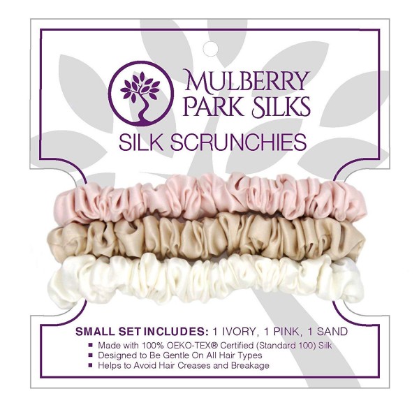 잘나가는 Mulberry Park Silks - Small - Ivory / Pink / Sand (3 Pack) - 100% Pure Silk Hair ··· 잘나가는 Mulberry Park Silks - Small - Ivory / Pink / Sand (3 Pack) - 100% Pure Silk Hair ···