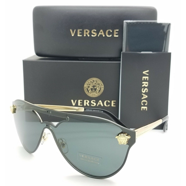 인기있는 333739 / NEW Versace sunglasses Medusa VE2161 100287 42 Gold Black Grey AUTHENTIC Aviator 좋아요