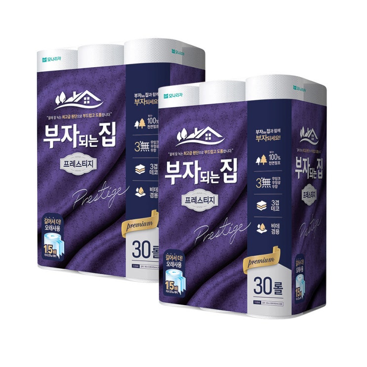 선호도 좋은 부자되는집 프레스티지 화장지 40m 30롤 2팩, 단품 추천합니다 선호도 좋은 부자되는집 프레스티지 화장지 40m 30롤 2팩, 단품 추천합니다