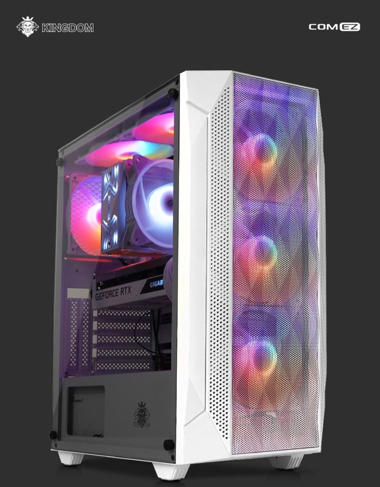  화이트색상의 합리적인 가격 PC케이스추천 컴이지 킹덤 코디101 V2 (화이트) 사용후기