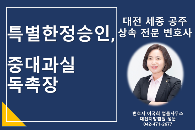  특별한정승인의 모든 것 - 고인 사망 후 채권자로부터 소장, 강제집행, 독촉장을 받았을 때 - 대전 세종 공주 상속 전문 변호사