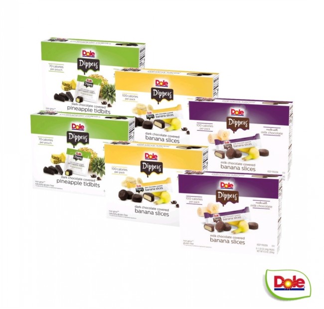  Dole Dippers_pineapple & banana with dark chocolate covered