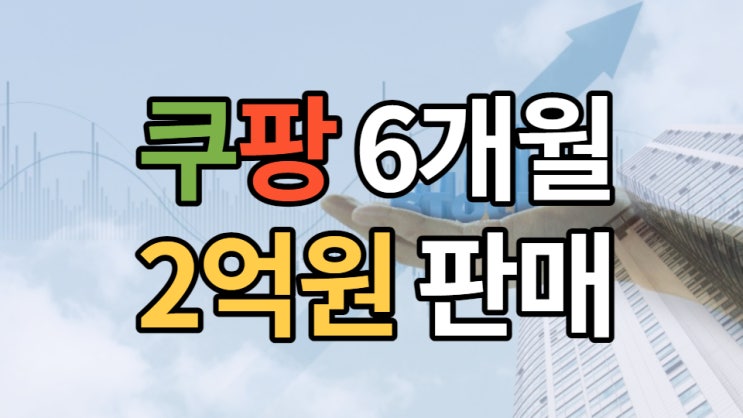 쿠팡에서 6개월동안 2억원 팔아보았습니다.
