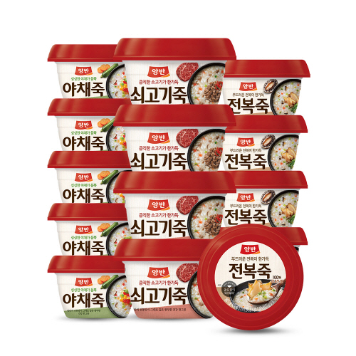 가성비 좋은 동원 양반쇠고기죽285g*5개+양반야채죽285g*5개+양반전복죽285g*5개, 1세트 ···