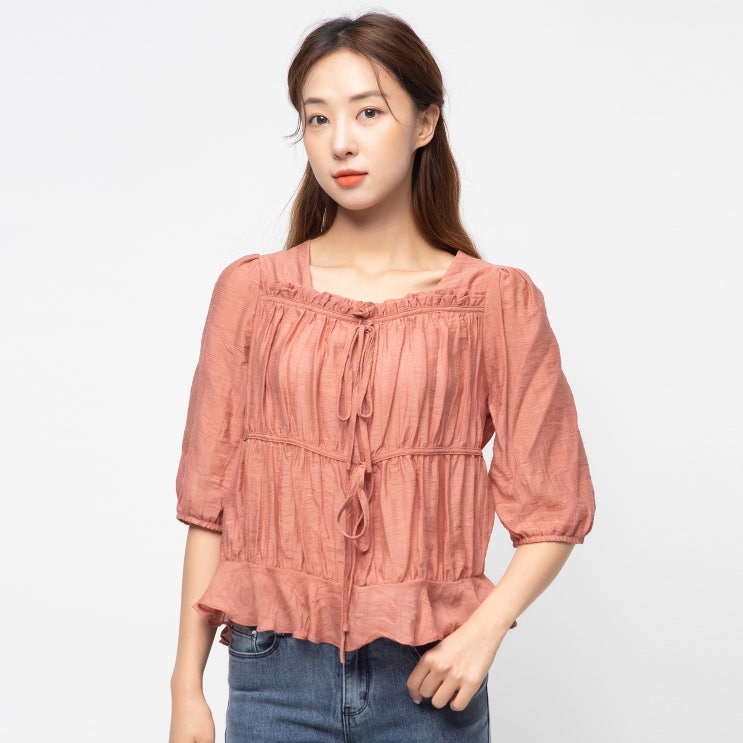 최근 인기있는 캐럿 여성 셔링 리본 블라우스 좋아요 최근 인기있는 캐럿 여성 셔링 리본 블라우스 좋아요
