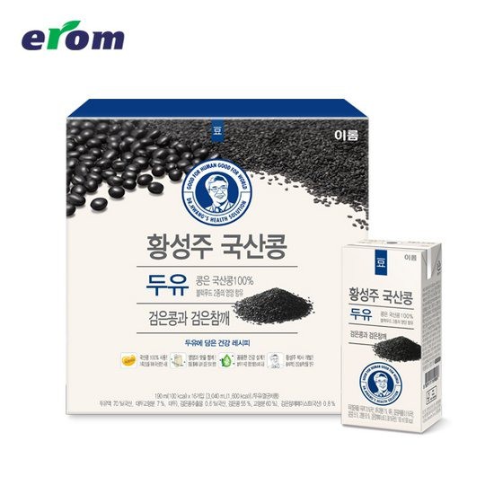 구매평 좋은 [이롬황성주]국산콩검은콩검은참깨두유100팩, 100개, 190ml 좋아요