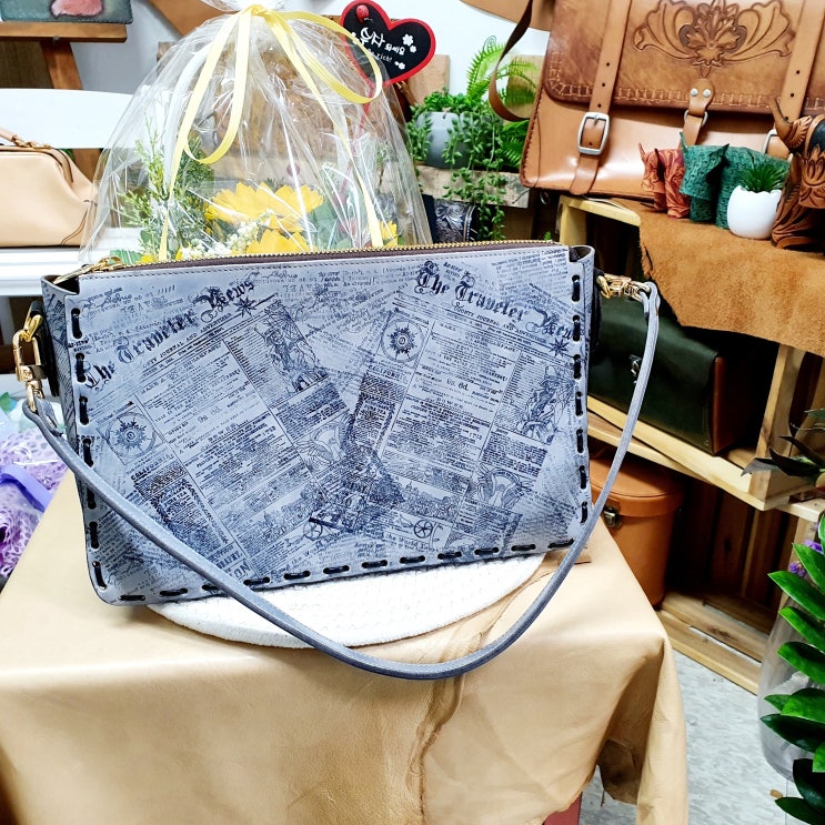  통가죽 공예 가죽 숄더백 DIY 만들기