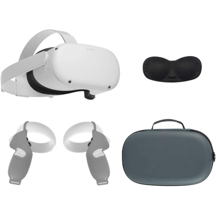 후기가 정말 좋은 2020 Oculus Quest 2 올인원 VR 헤드셋 64GB SSD Glass Complete 3D 오디오 Mytrix 운반 케이스 그립 커버 렌즈 커버, 1