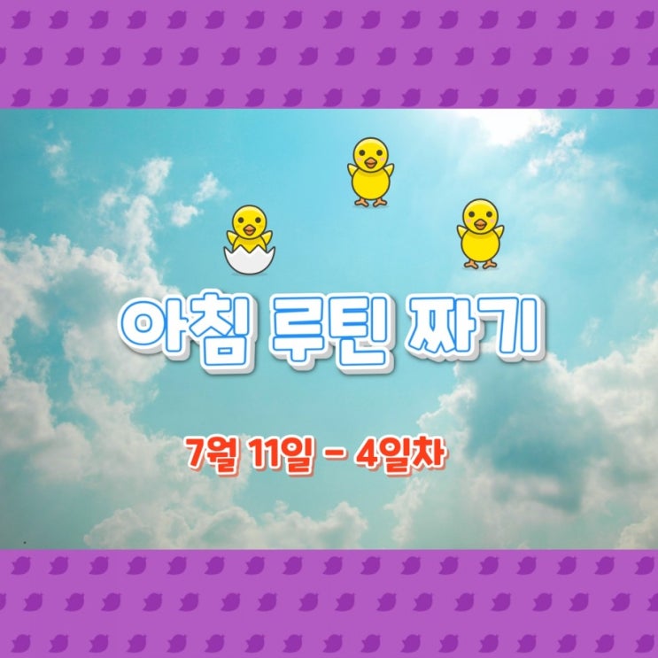  7월 11일 아침루틴
