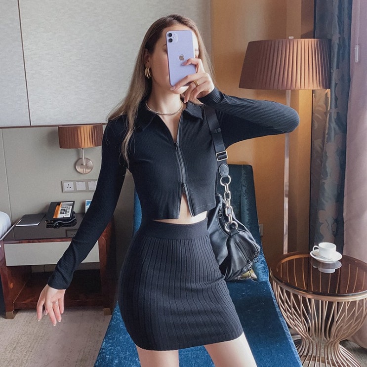 최근 많이 팔린 폴로 카디건 슬림 더블 지퍼 크롭 니트 ··· 최근 많이 팔린 폴로 카디건 슬림 더블 지퍼 크롭 니트 ···