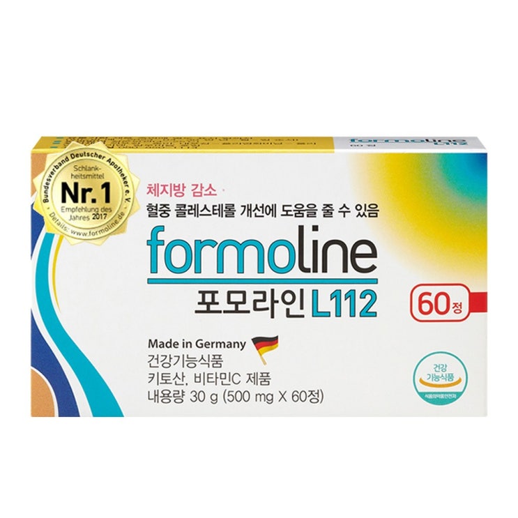 가성비갑 포모라인 L112 다이어트 보조제 정품 독일 formoline 건강기능식품 500mg, 1개, 60정 ···