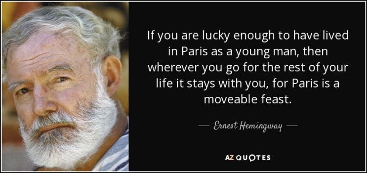  어니스트 헤밍웨이 파리는 날마다 축제 hemingway moveable feast 1920년대 paris 프랑스 소설 추천 피카소