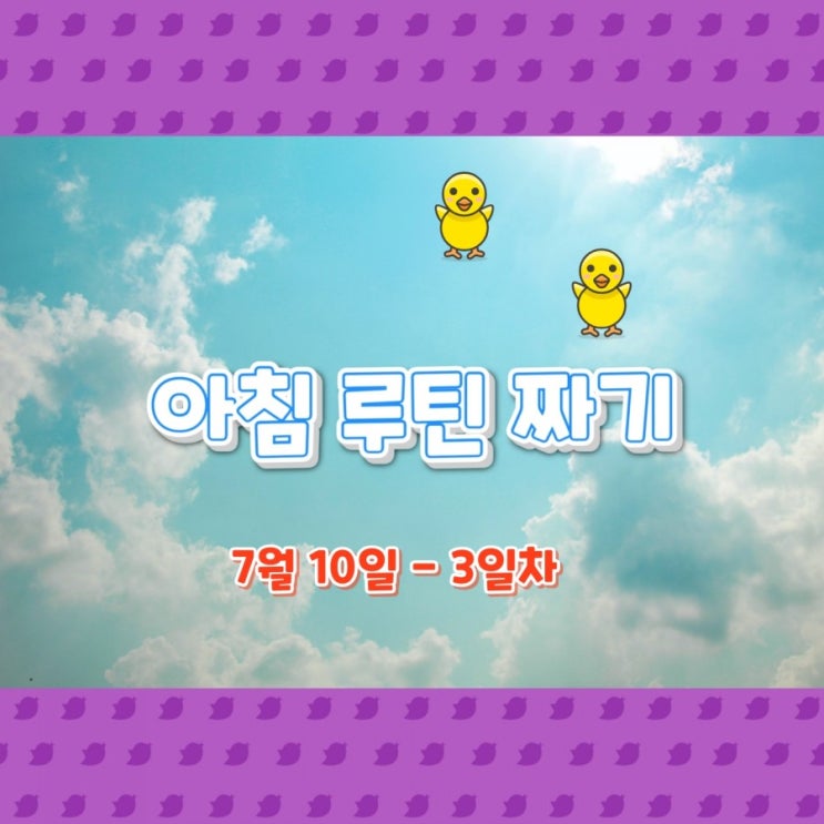  7월10일 아침루틴