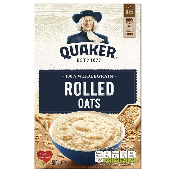 선택고민 해결 Quaker 퀘이커 롤드 포리지 오트밀 Rolled Porridge Oats 500g 추천해요