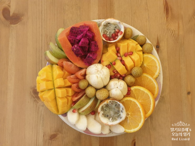 냉장고 파먹기용 후르츠 플레이트(Fruits Plate)와 수제버거 만들기..