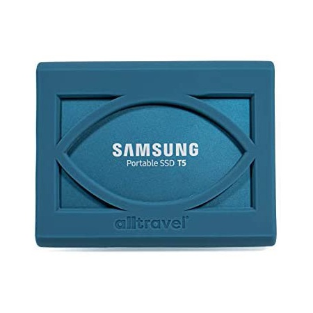 인기있는 47227 Alltravel 외장 솔리드 State 드라이브 Bumper Sleeve for 삼성 T5 휴대용 250GB 500GB 1TB 2TB SSD, One Size