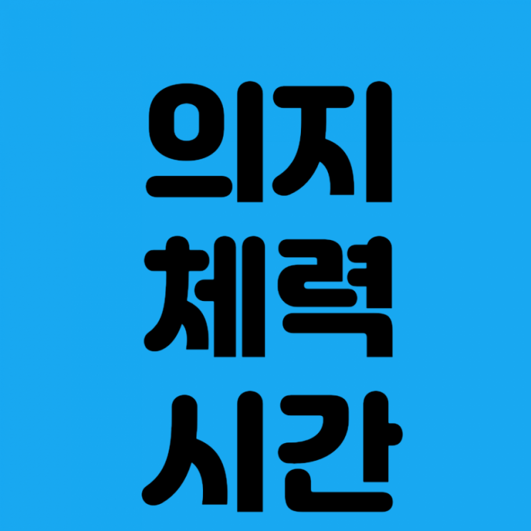 의지, 체력, 시간. 그 중에 제일은 의지